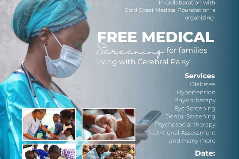 Free medical screening exercise for families of children living with cerebral palsy